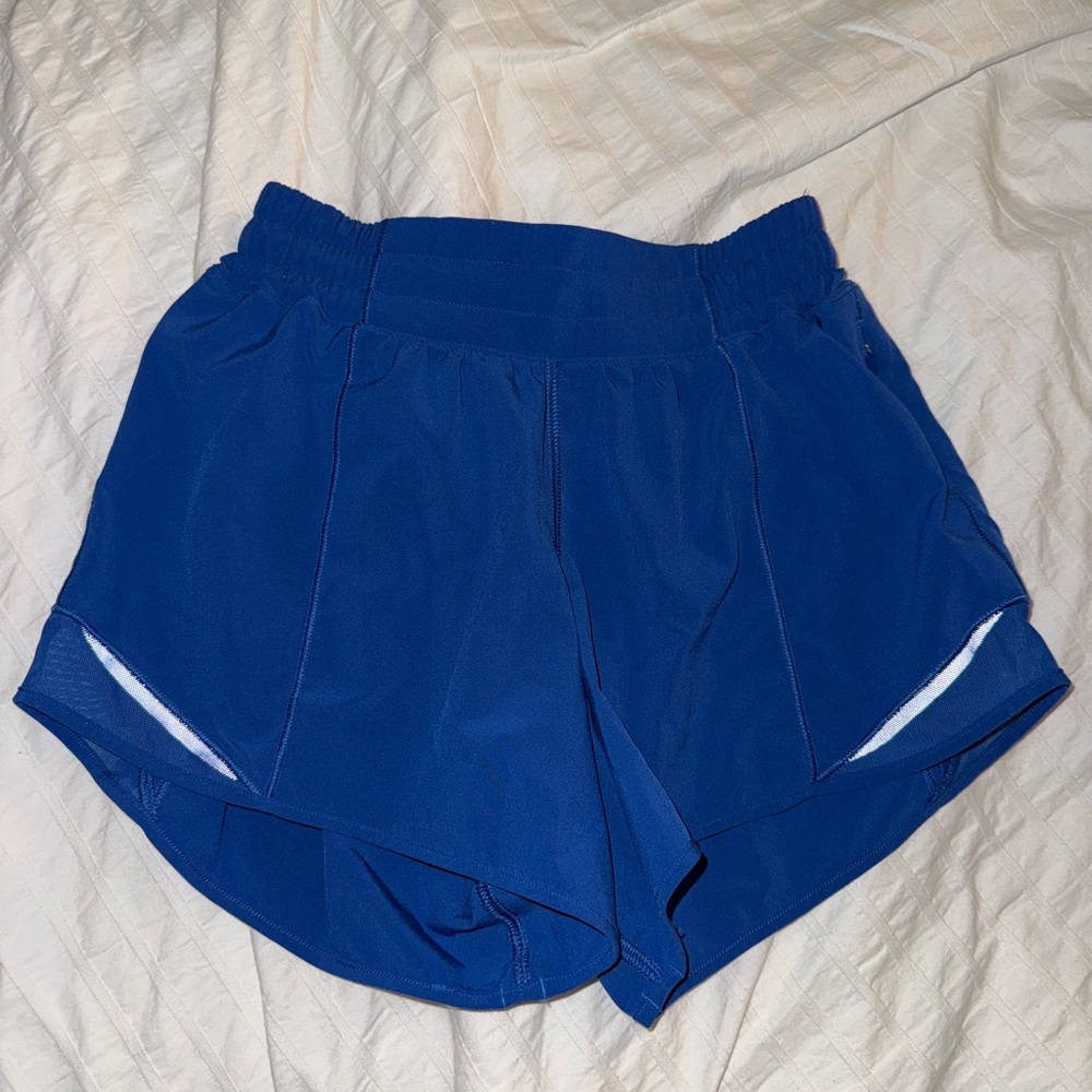 Electric blue Lululemon hotty hot shorts, size 2 with a 4” inseam. 💙